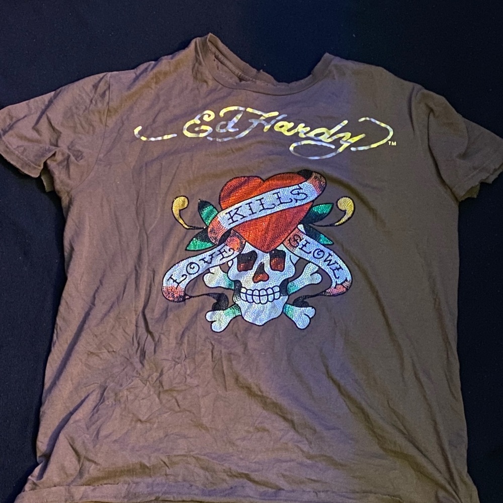 Ed hardy rhinestone shirt